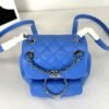 Chanel 24P Blue Duma Backpack Mini Size with Champagne Gold Hardware.