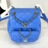 Chanel 24P Blue Duma Backpack Mini Size with Champagne Gold Hardware.