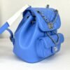 Chanel 24P Blue Duma Backpack Mini Size with Champagne Gold Hardware.