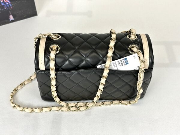 Chanel 23B Black Lambskin Flap Bag with Champagne Gold Hardware