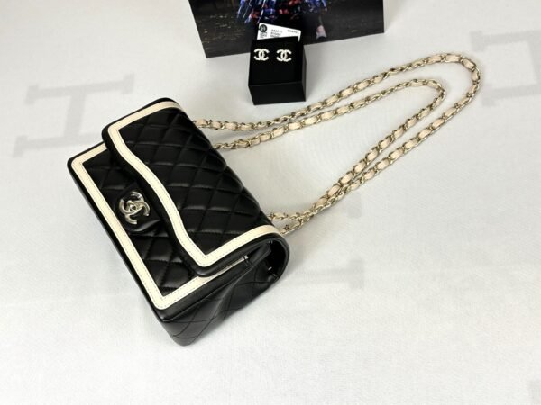 Chanel 23B Black Lambskin Flap Bag with Champagne Gold Hardware