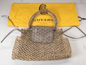 Goyard Aligre Raffia Net with Taupe Goyardine.