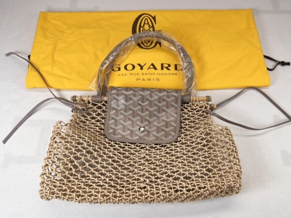 Goyard Aligre Raffia Net with Taupe Goyardine.