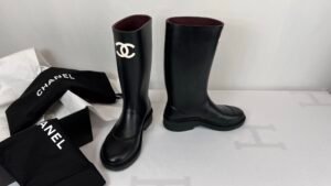 Chanel  Black Rain Boots! Stay in fashion all seasons