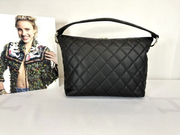Chanel 23B Black Coco Mellow Small Hobo Bag.