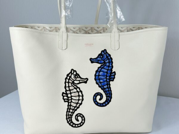 Goyard 2024 Limited Editon Sand Anjou PM Seahorse Embroidery.