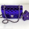 Chanel 24C Hollywood Blvd Dark Purple Mirrored Calfskin Mini Flap Bag