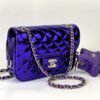 Chanel 24C Hollywood Blvd Dark Purple Mirrored Calfskin Mini Flap Bag