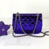 Chanel 24C Hollywood Blvd Dark Purple Mirrored Calfskin Mini Flap Bag