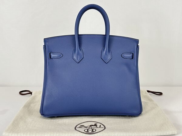 Hermès Bleu Brighton Birkin 25 of Taurillon Novillo Leather with Palladium Hardware