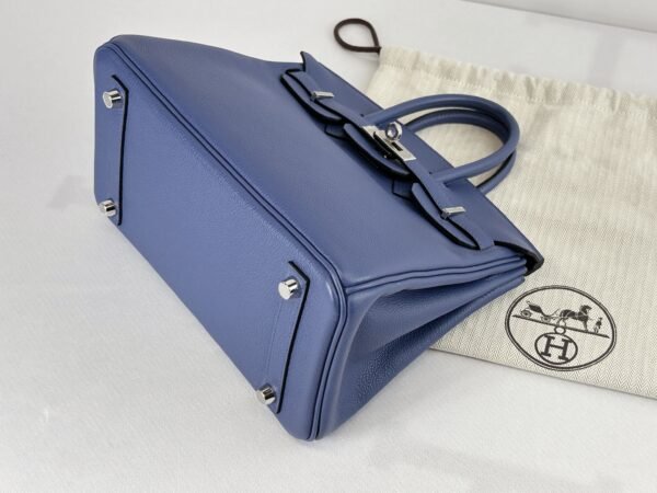 Hermès Bleu Brighton Birkin 25 of Taurillon Novillo Leather with Palladium Hardware
