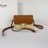CELINE Teen Triomphe Bag in Wicker and Natural Calfskin.