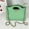Chanel 24S Green Shiny Lambskin Mini 31 Bag with Champagne Gold Hardware.