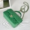 Chanel 24A Green Lambskin Top Handle Mini with Champagne Gold Hardware.