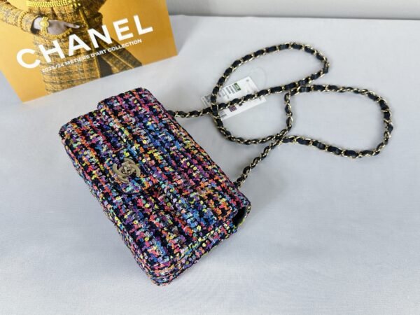 Chanel Rainbow Tweed Rectangular Mini with Light Gold Hardware.
