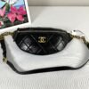 Chanel 24S Black Lambskin Chanel Chain Waist Bag