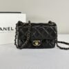 Chanel 24B Black Coco Caviar Square Mini with Bronze Hardware.