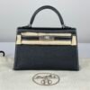 2024 Hermès Black Chèvre with Gris Perle Special Order Mini Kelly II