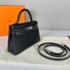 2024 Hermès Black Chèvre with Gris Perle Special Order Mini Kelly II