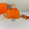 Hermès Orange Chevre Mini Bolide with Palladium Hardware.