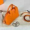 Hermès Orange Chevre Mini Bolide with Palladium Hardware.