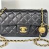 Chanel 24K Black Lambskin Pearl Crush Rectangular Mini Classic Flap