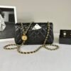 Chanel 24K Black Lambskin Pearl Crush Rectangular Mini Classic Flap