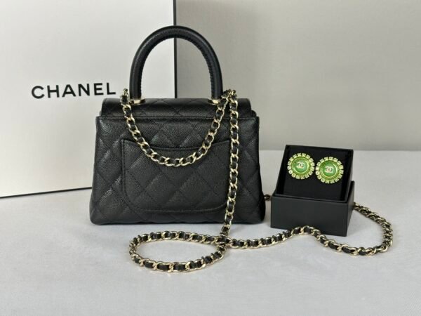 Chanel 24K Black Caviar Nano Coco Handle