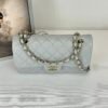 chanel 23B Grey Caviar Small Classic Flap with Champagne Gold Hardware.