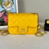 Chanel 24K Yellow Lambskin Pearl Crush Square Mini with Matte Gold Hardware