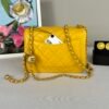 Chanel 24K Yellow Lambskin Pearl Crush Square Mini with Matte Gold Hardware