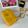 Chanel 24K Yellow Lambskin Pearl Crush Square Mini with Matte Gold Hardware