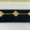 Vintage Alhambra 5 Motifs Guilloché 18K Yellow Gold Bracelet.