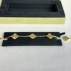Vintage Alhambra 5 Motifs Guilloché 18K Yellow Gold Bracelet.