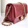 Chanel 24K Burgundy Caviar Flap Bag with Matte Gold Hardware