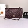 Chanel 24B Burgundy Lambskin Medium Classic Flap with Rose Gold Hardware