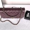 Chanel 24B Burgundy Lambskin Medium Classic Flap with Rose Gold Hardware