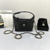 Chanel 25C Black Caviar Hobo Clutch on Chain with Light Gold Hardware