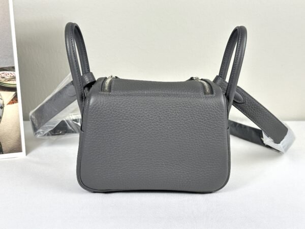 Hermès Ardoise TC Leather Mini Lindy II with Palladium Hardware