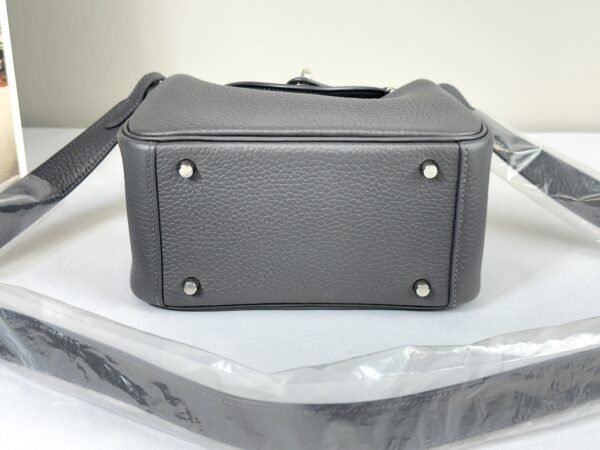 Hermès Ardoise TC Leather Mini Lindy II with Palladium Hardware