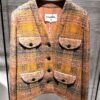 Chanel 24K #36 Jacket Cotton & Wool Tweed Orange