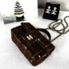 Chanel 24A Brown Tweed Top Handle Mini with Light Gold Hardware