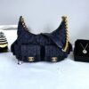 Chanel 25C Dark Blue Denim Trendy Pockets Small Hobo Bag