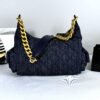 Chanel 25C Dark Blue Denim Trendy Pockets Small Hobo Bag