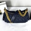 Chanel 25C Dark Blue Denim Trendy Pockets Small Hobo Bag