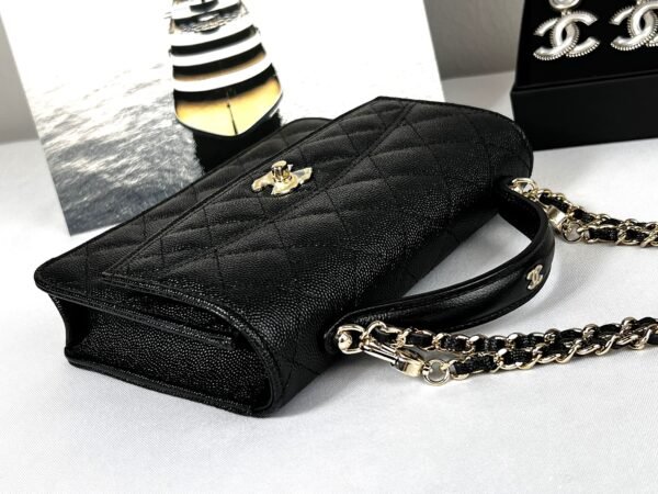 Chanel 25C Black Caviar Backpack with Light Gold Hardware