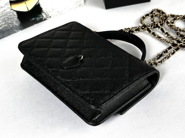 Chanel 25C Black Caviar Backpack with Light Gold Hardware