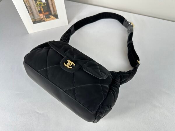 Chanel 24N Black Waterproof Nylon Sac Bag (Bowling Bag)