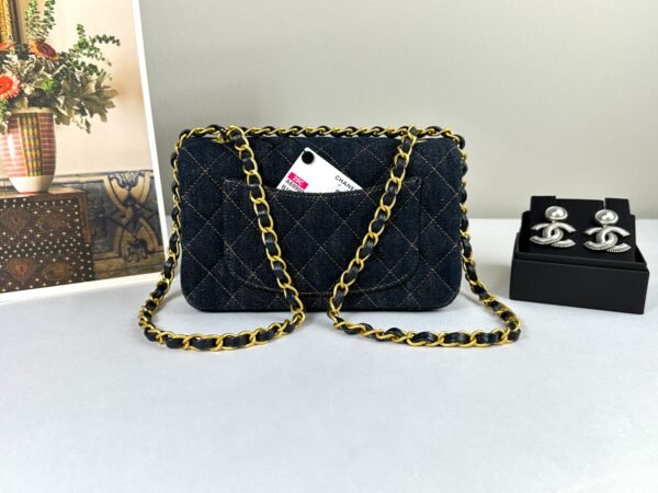 Chanel 25C Denim Rectangular Mini with Matte Gold Hardware