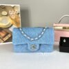 Chanel 25C Light Denim Rectangular Mini with Silver Hardware